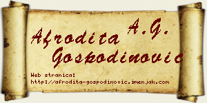Afrodita Gospodinović vizit kartica